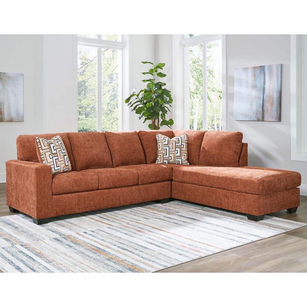 Ashley Aviemore 2-Piece Sectional with Right-Facing Chaise in Spice, , large