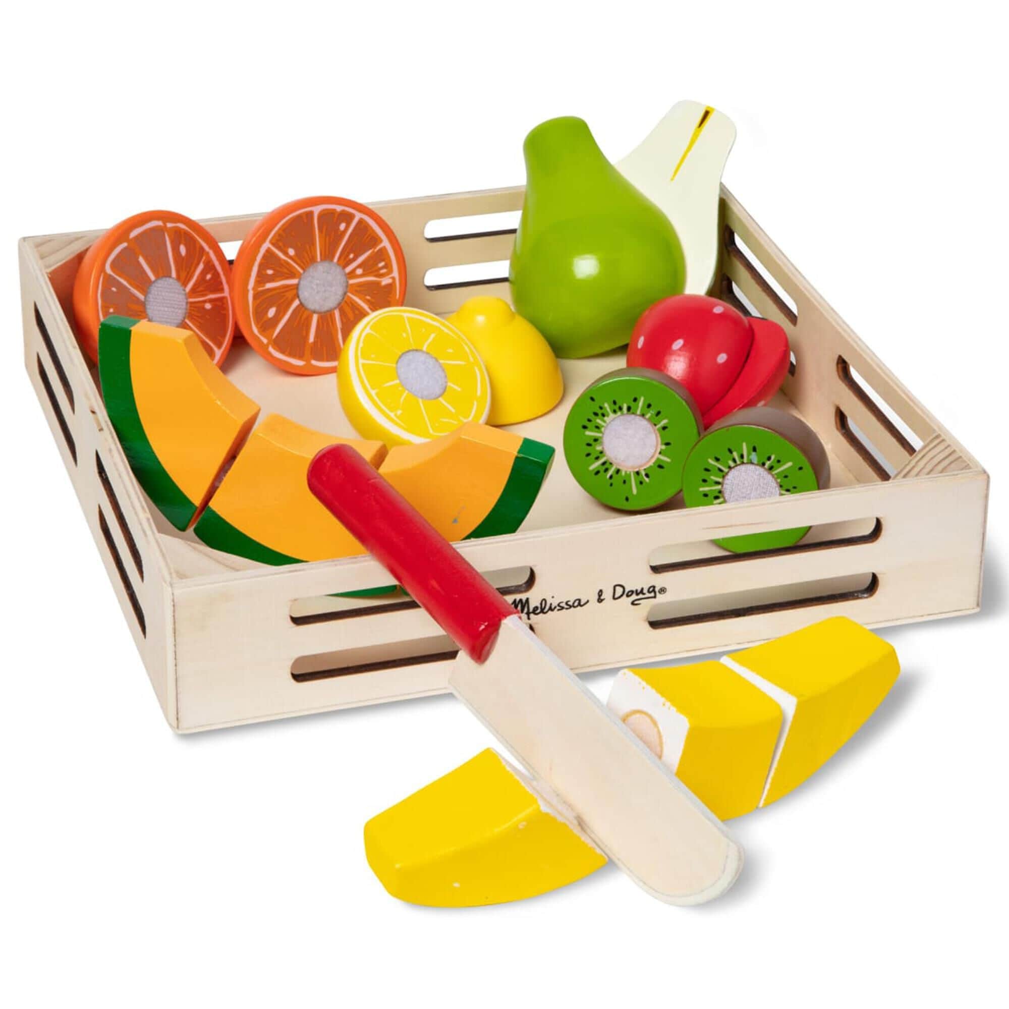 Melissa Doug Cutting Fruit Wooden Play Food Set NFM
