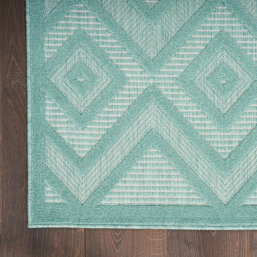 Nourison Versatile 2&#39; x 4&#39; Aqua and Teal Indoor/Outdoor Area Rug, , large