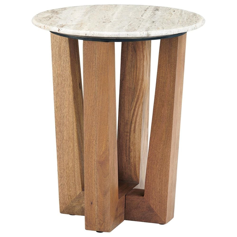 Slatehouse Wexler Round End Table in Brown and Gray, , large