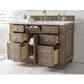 James Martin Vanities Bristol 48" Single Bathroom Vanity in Whitewashed Walnut with 3 cm Carrara White Marble Top and Rectangular Sink, , large