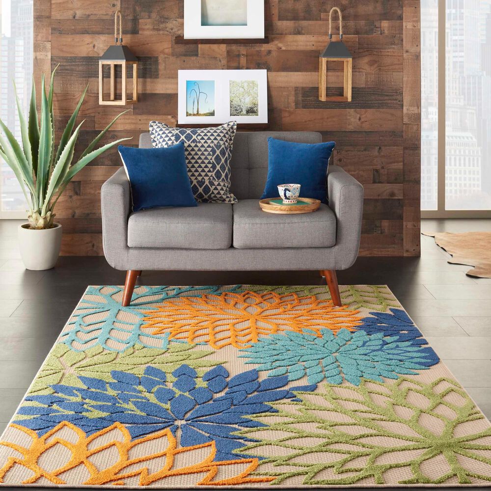 Nourison Aloha ALH05 6&#39; x 9&#39; Multicolor Indoor/Outdoor Area Rug, , large