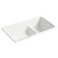 Kohler Iron-Tones Smart Divide 33" Top-Undermount Double Bowl Kitchen Sink in Sea Salt, , large