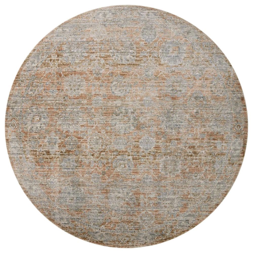 Loloi Katherine 7"10" Round Terracotta and Smoke Area Rug, , large