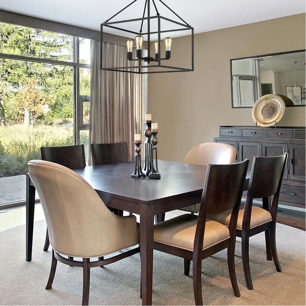 Golden Lighting Wesson 4-Light Chandelier in Black, , large