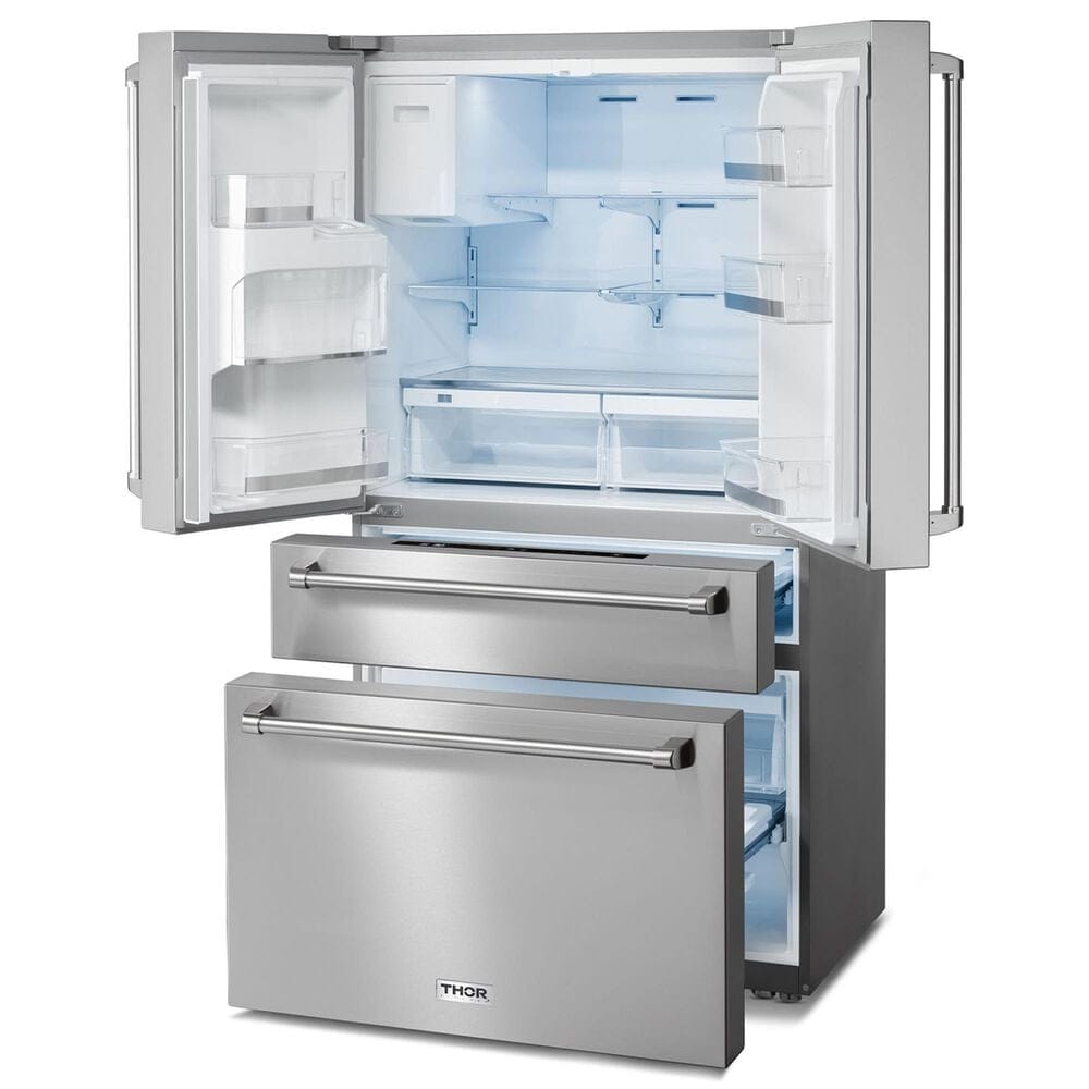 Thor Kitchen 21.6 Cu. Ft. Professional French Door Refrigerator with Ice and Water Dispenser in Stainless Steel, , large
