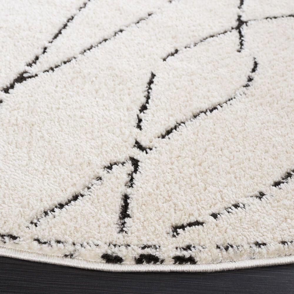 Safavieh Melody MEL112B 6&#39;7&quot; Round Ivory and Black Area Rug, , large