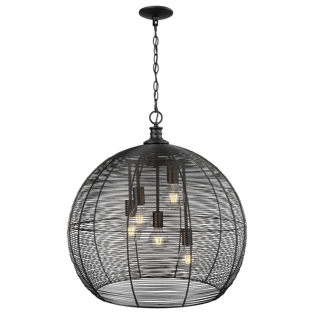 Golden Lighting Calypso 5-Light Pendant in Matte Black, , large
