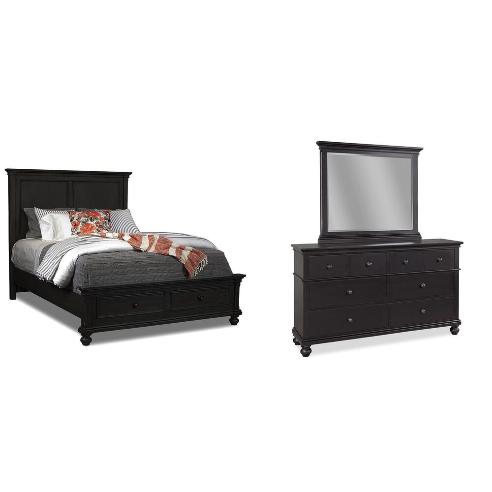 Riva Ridge Oxford 3-Piece Queen Storage Bedroom Set in Rubbed Black, , large