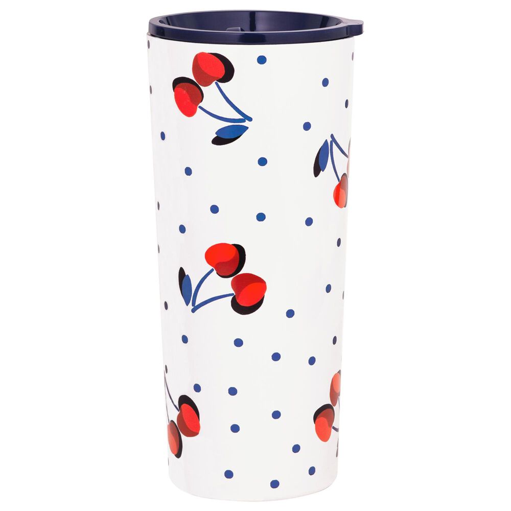 Kate Spade New York 24 Oz. Vintage Cherry Dot Stainless Steel Tumbler in Blue and Multicolor, , large
