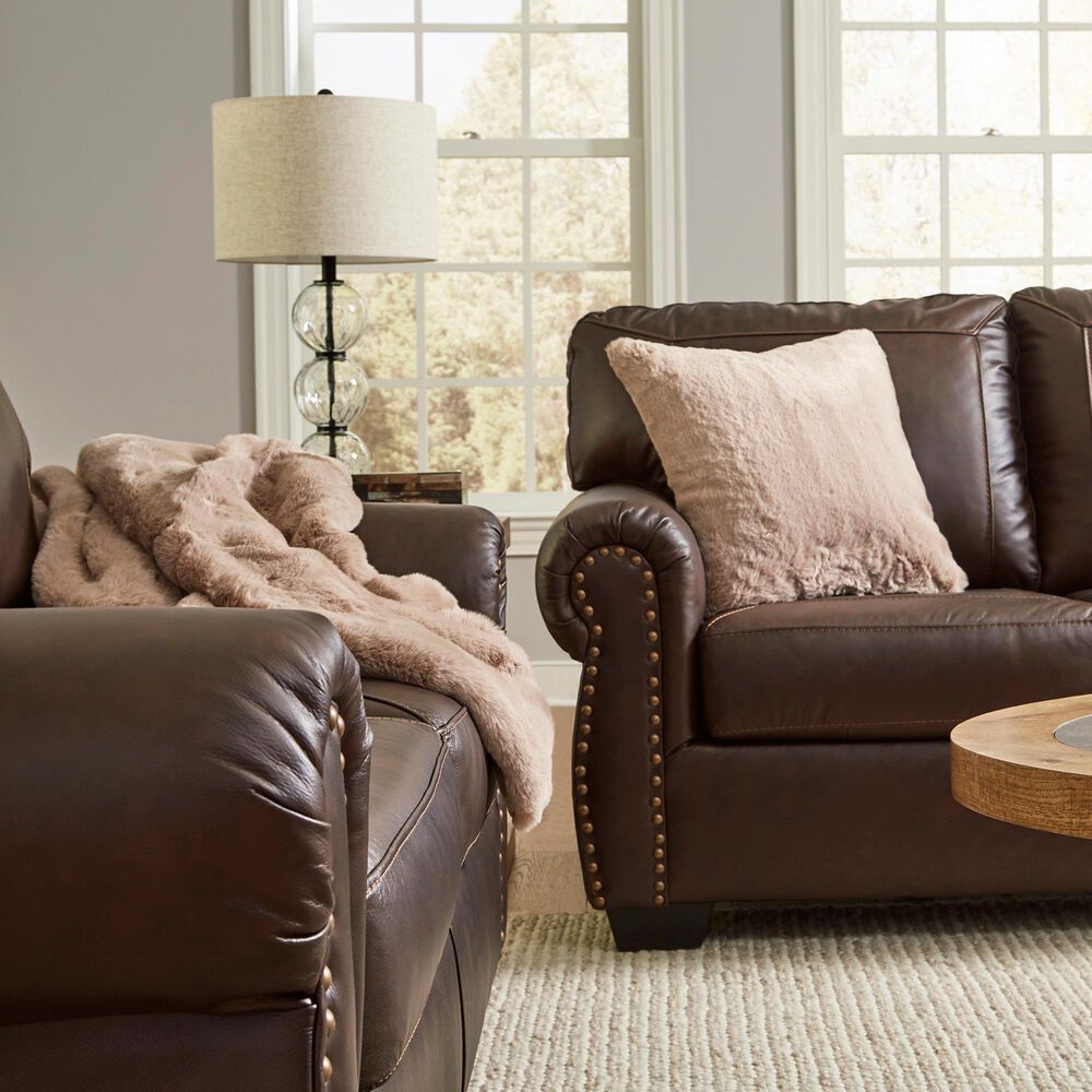 Ashley Colleton Stationary Sofa and Loveseat Set in Dark Brown, , large