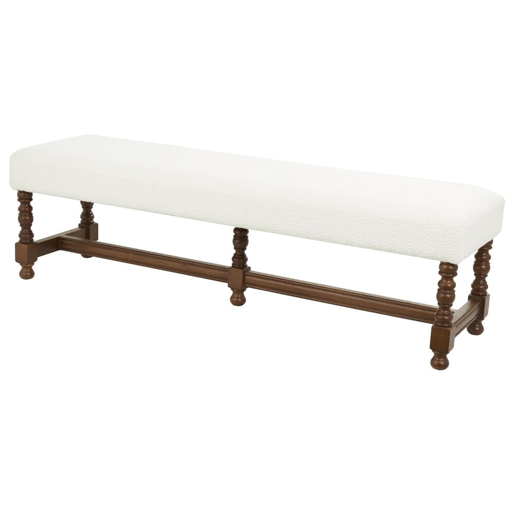 Maple and Jade Home Bench with Turned Legs in Varnished Brown, , large