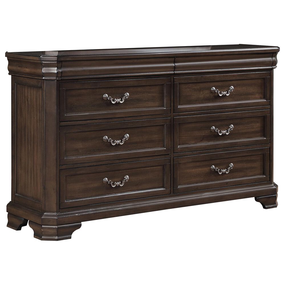 New Heritage Design Lynhurst 6-Drawer Dresser in Walnut Brown, , large