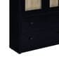 Coaster Hawthorne 4-Shelf Glass Door Tall Cabinet in Black, , large