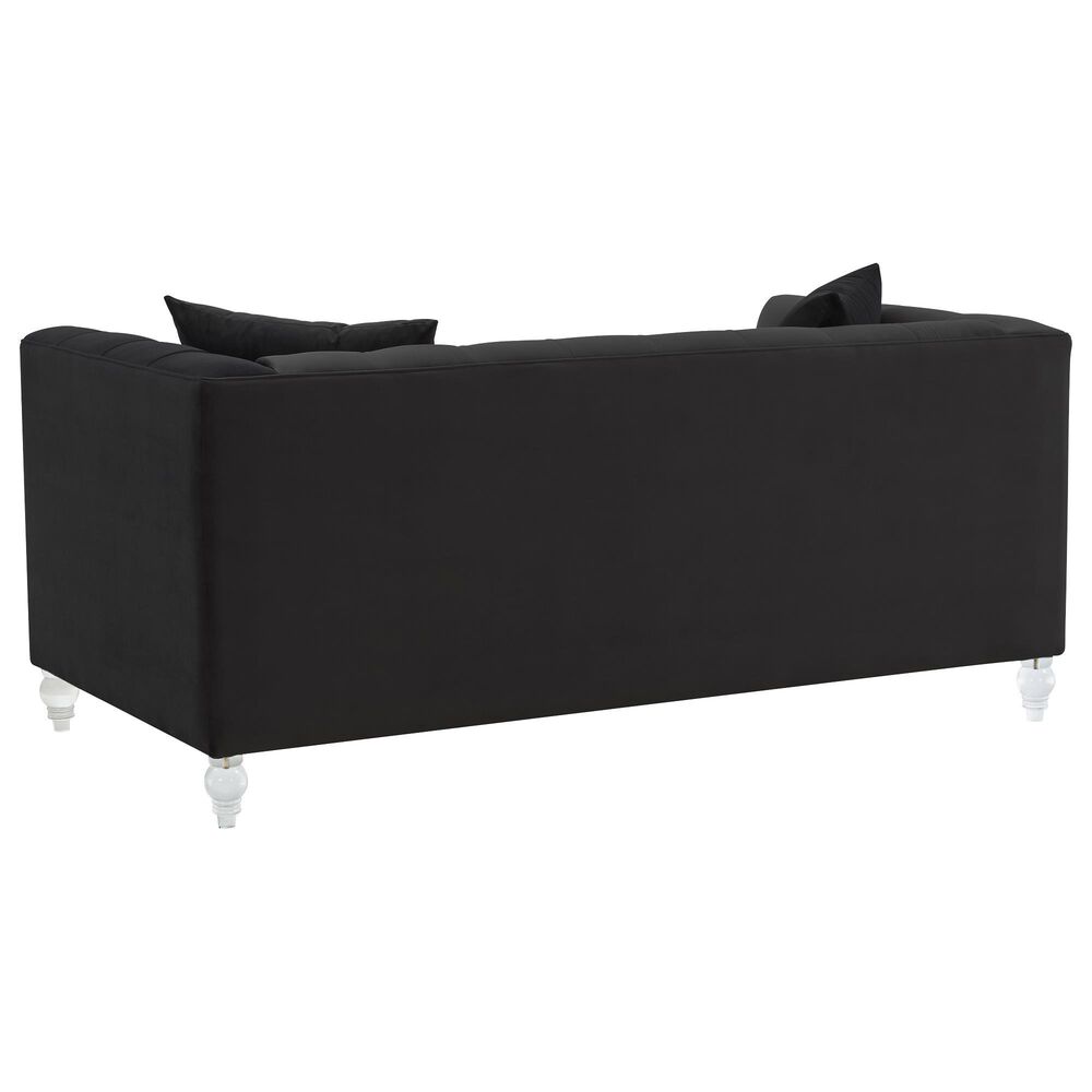 Tov Furniture Bea Stationary Loveseat in Black Velvet, , large
