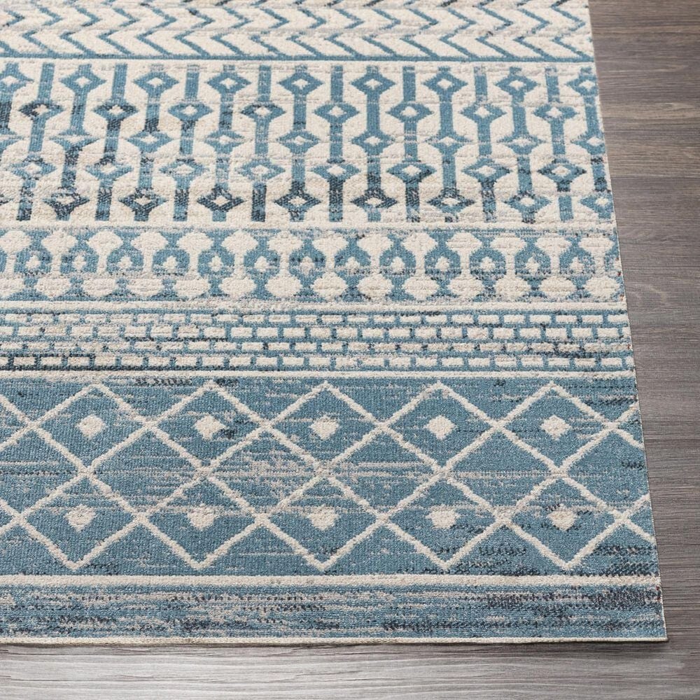 Surya Lavadora LVR-2335 2&#39;7&quot; x 7&#39;3&quot; Ink Blue, Black, Gray and Light Beige Runner, , large