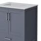 Lexora Home Jacques 30" Single Bathroom Vanity in Dark Grey with 2 cm White Quartz Top and Rectangular Sink, , large