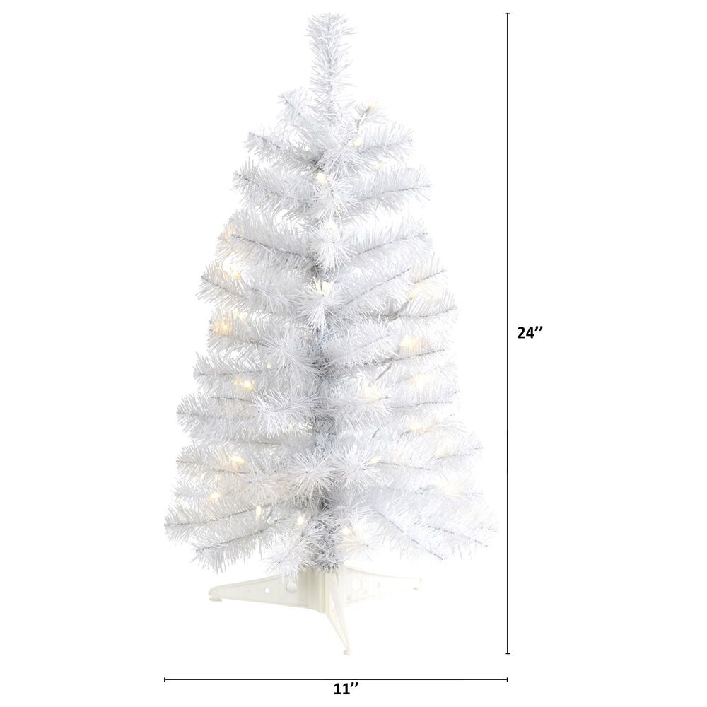 Nearly Natural Inc 2' Christmas Tree with 35 LED Lights in White
