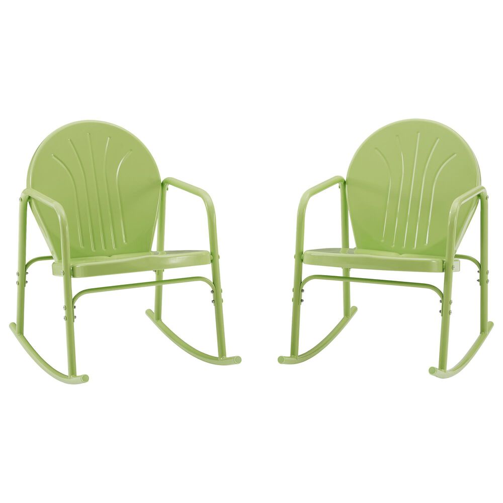 Crosley Furniture Griffith Patio Rocking Chair in Key Lime Gloss (Set of 2), , large