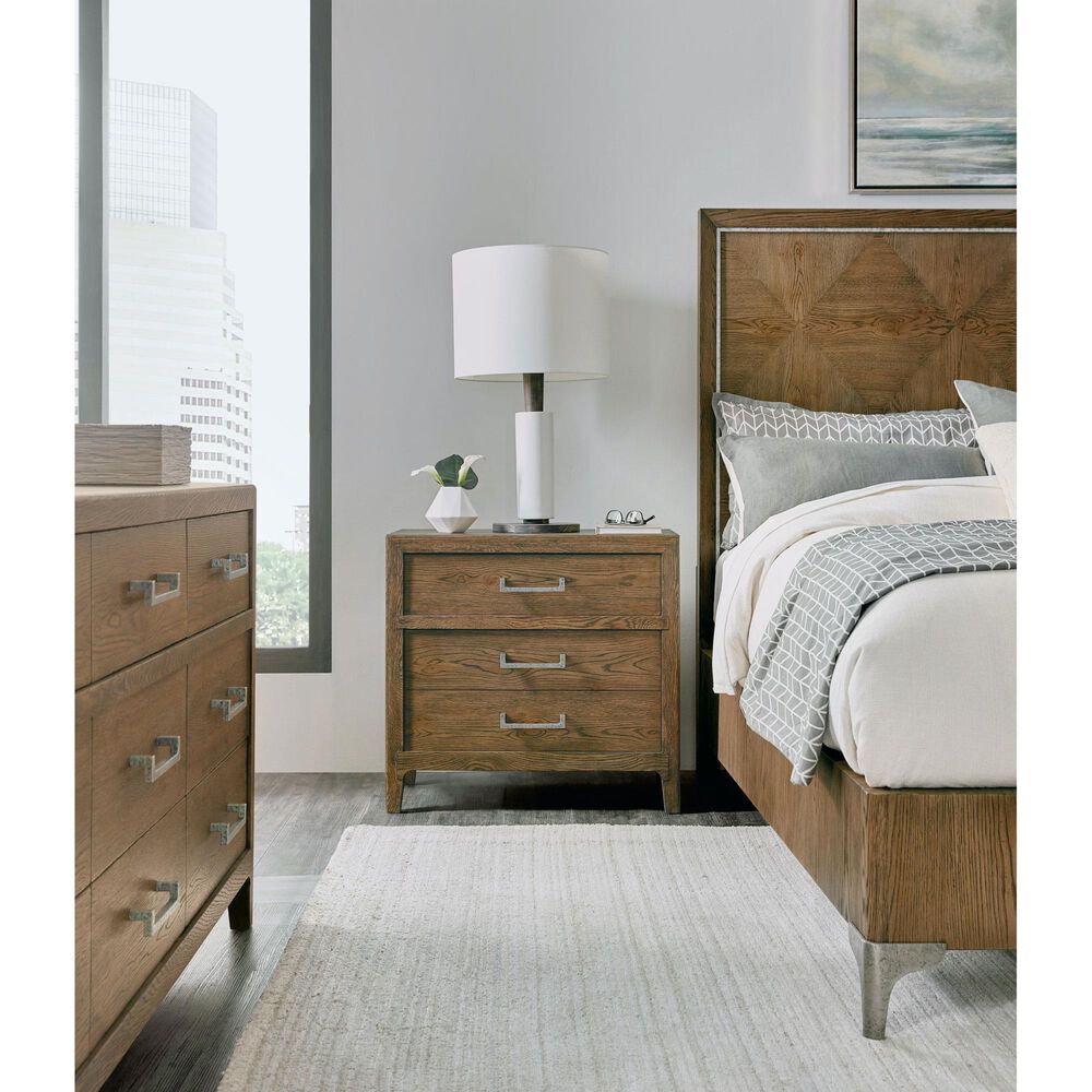 Hooker Furniture Chapman 3-Drawer Nightstand in Warm Brown, , large