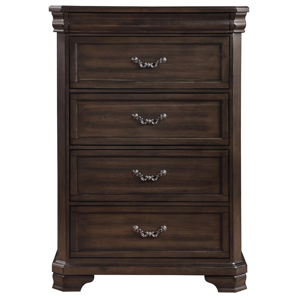 New Heritage Design Lynhurst 5-Drawer Chest in Walnut Brown, , large