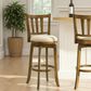 Armen Living Wren Swivel Bar Height Stool with Light Scone Upholstery in Sepia Brown, , large