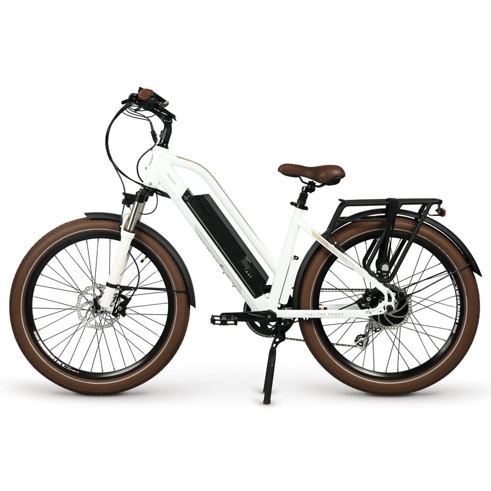 Magnum Metro X Electric Bike in White and Champagne, , large