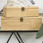 Maple and Jade 2-Piece Carved Linear Decorative Box Set in Light Brown, , large