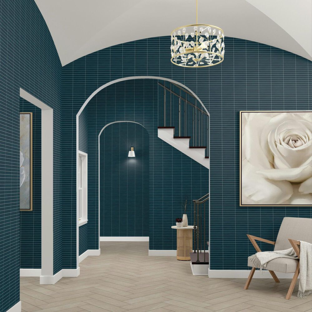 Dal-Tile Artcrafted Tide 1&quot; x 6&quot; Straight Joint on 11.5&quot; x 9.75&quot; Glazed Ceramic Mosaic Sheet, , large