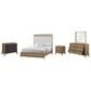 Sterling Timber Elure 5 Piece King Upholstered and Strap Panel Bedroom Set in Latte, , large