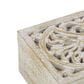 Maple and Jade 3-Piece Handmade Floral Decorative Box Set with Hinged Lid in White and Brown, , large