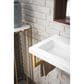 James Martin Vanities Boston 39.5" Single Wall Brackets in Radiant Gold with 3 cm White Glossy Resin Top and Rectangular Sink, , large