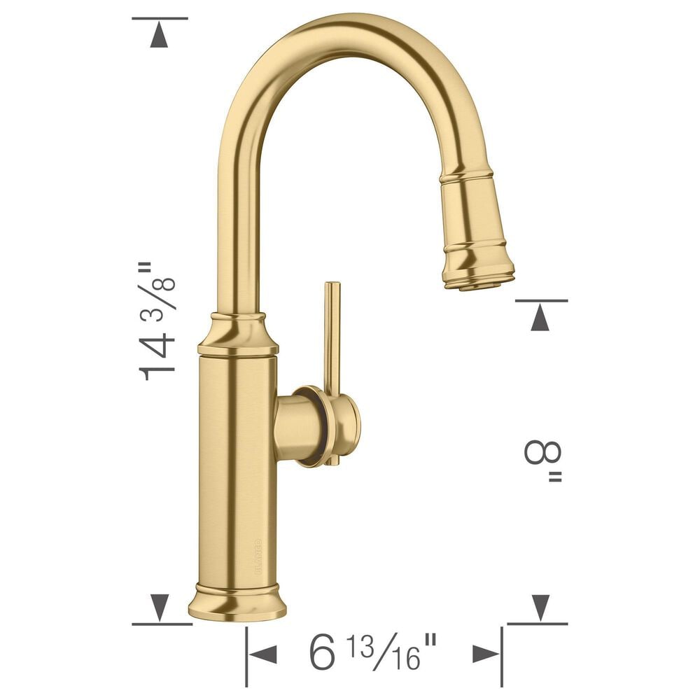 Blanco Empressa Pull-Down Bar Faucet 1.5 GPM in Satin Gold, , large