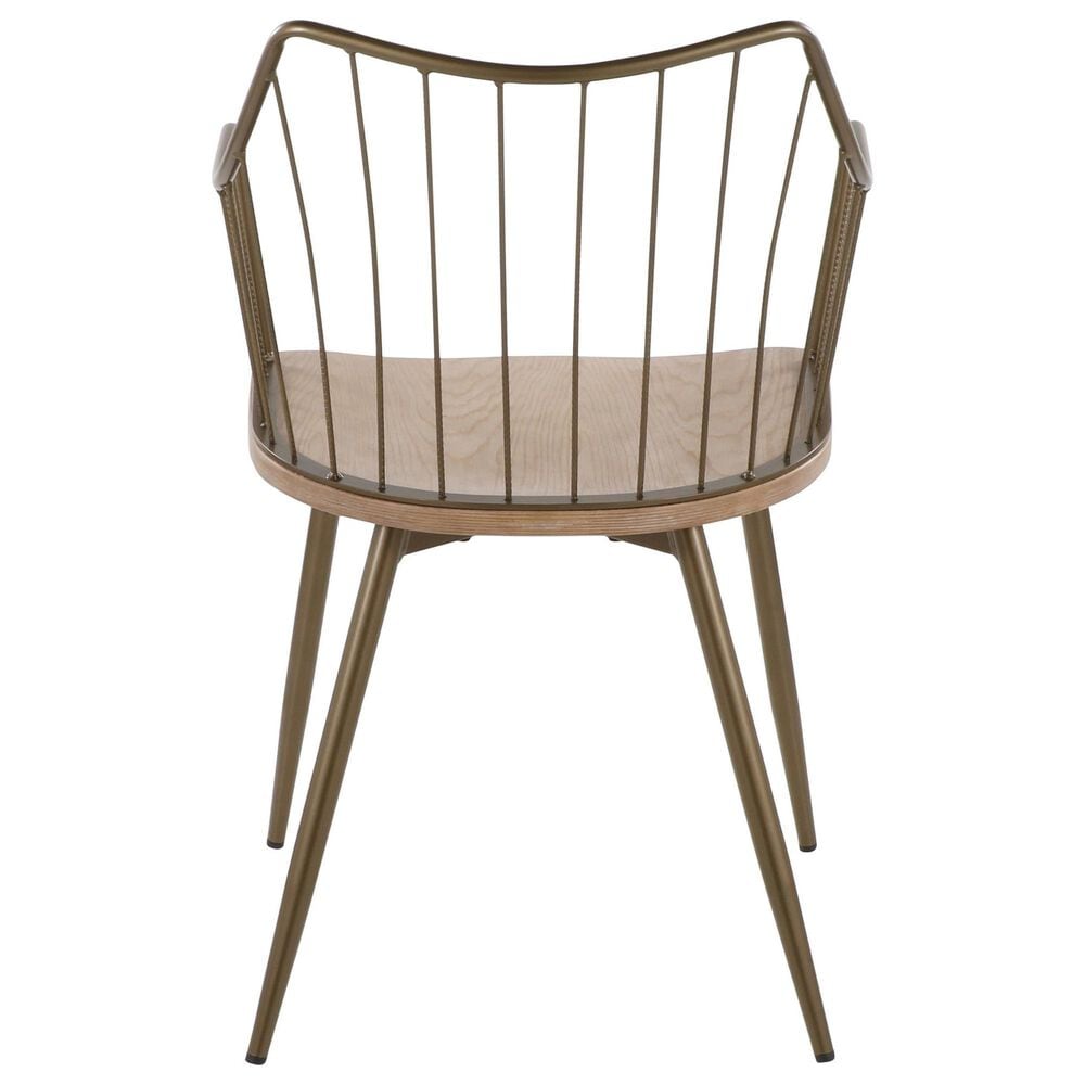 Lumisource Winston Farmhouse Chair in Antique Copper Metal and Whitewashed Wood By LumiSource, , large
