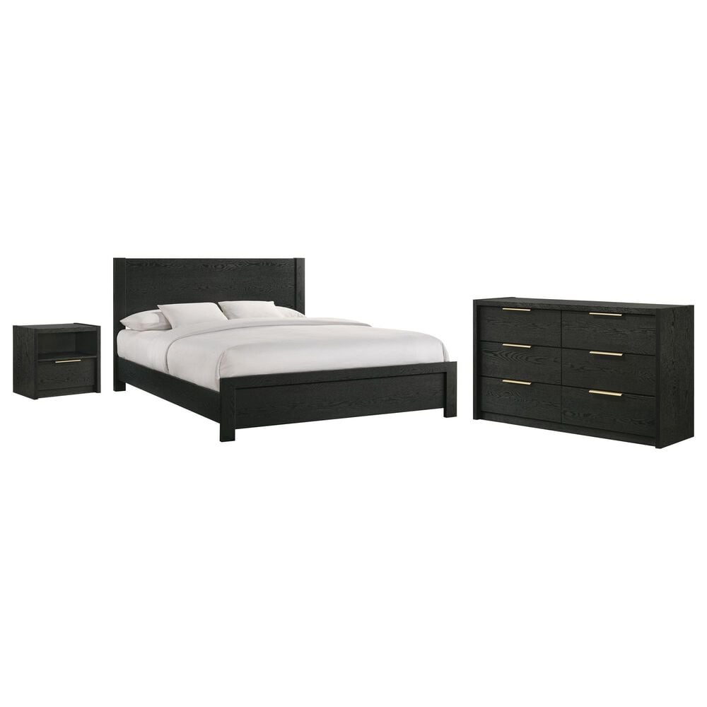 Mayberry Hill South Bend King Panel Bed with Dresser and Nightstand in Black, , large