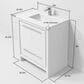 Lexora Home Lafarre 30" Single Bathroom Vanity in White with 2 cm White Quartz Top and Rectangular Sink, , large