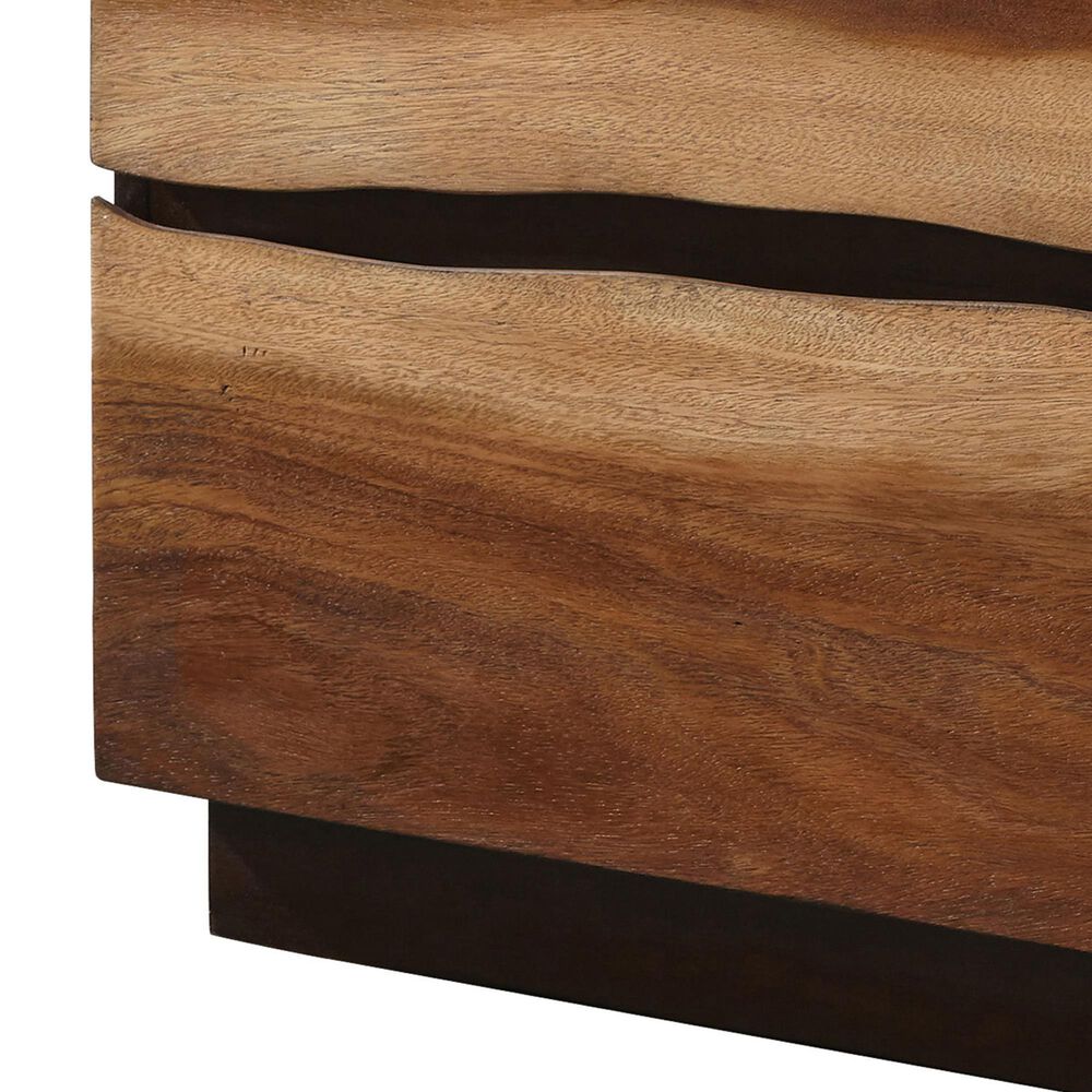 Hearth and Haven 2-Drawer Nightstand in Smokey Walnut and Coffee Bean, , large