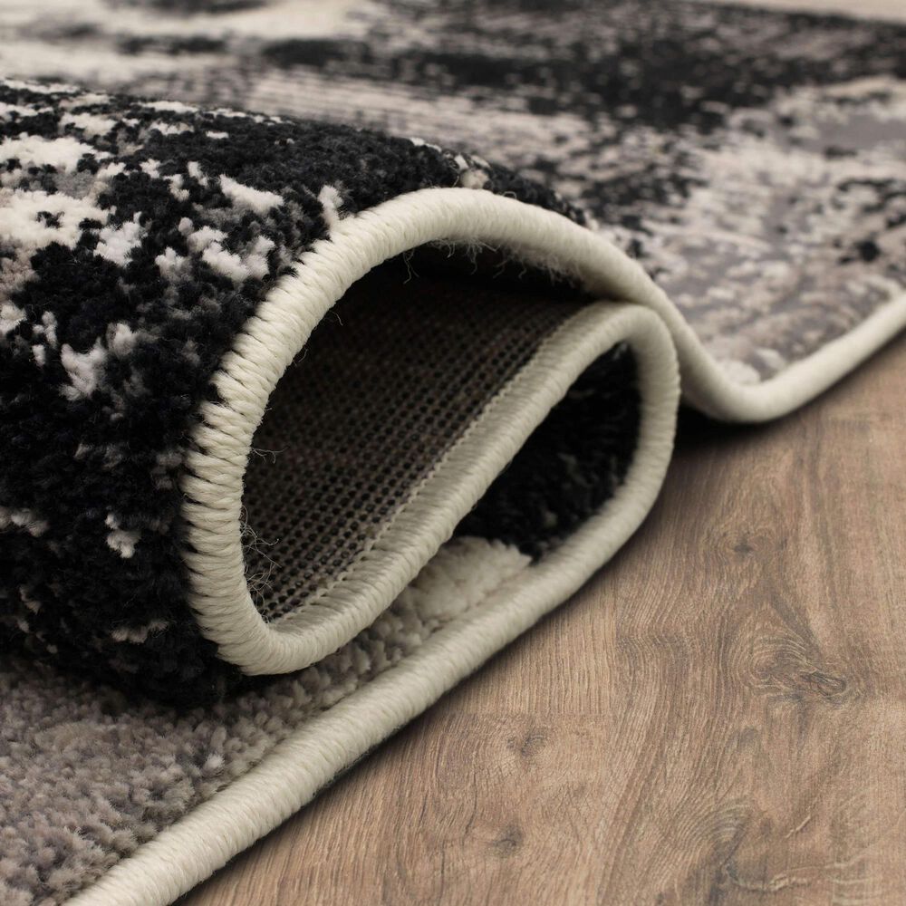 Karastan Epiphany Brush Strokes 2&#39;4&quot; x 7&#39;10&quot; Soot Runner, , large