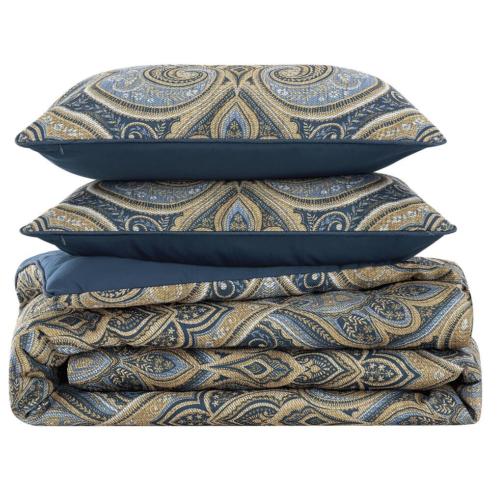 Royal Court Messina 3-Piece King/California King Comforter Set in Navy and Gold, , large