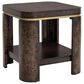 Bassett Mirror Company Langford End Table in Rich Ebonized and Gold, , large