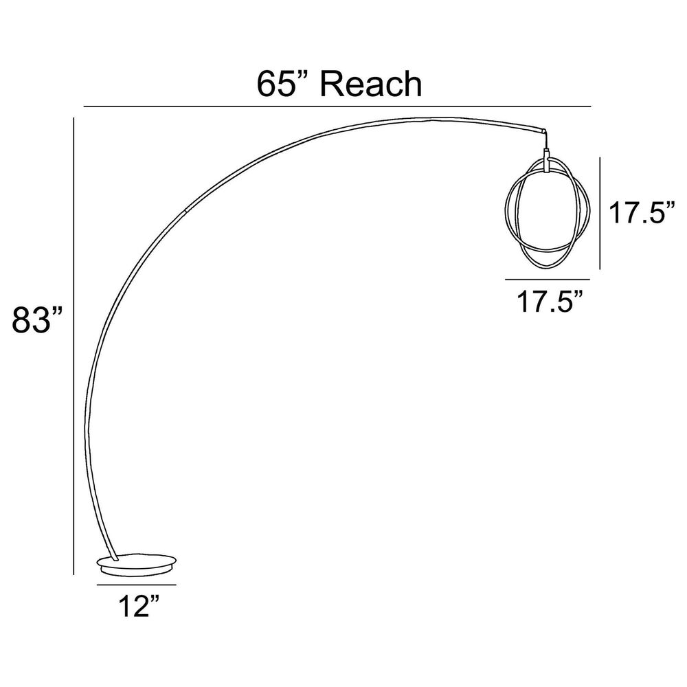 Lite Source Monita LED Arc Lamp in Black, , large