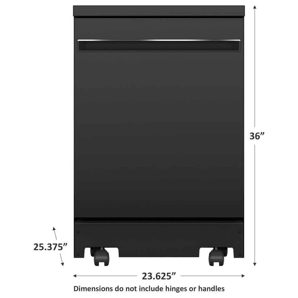 GE Appliances 24&quot; Interior Portable Dishwasher in Black, , large