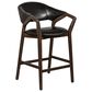 Timeless Designs Chavez Counter Stool in Brown Finish and Black Leather, , large