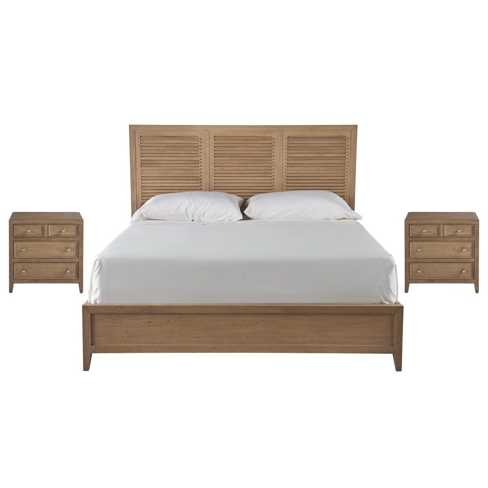 Universal Furniture Weekender King Panel Bed with Two Nightstands in Sand Dune, , large
