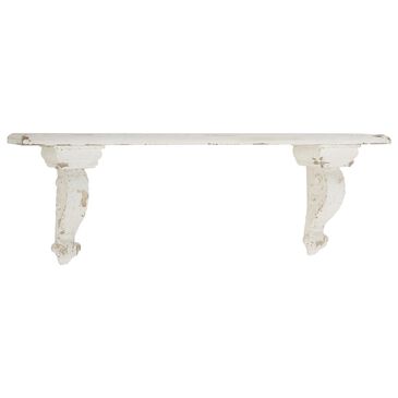 Maple and Jade 39" x 7" Wall Shelf in Distressed White, , large