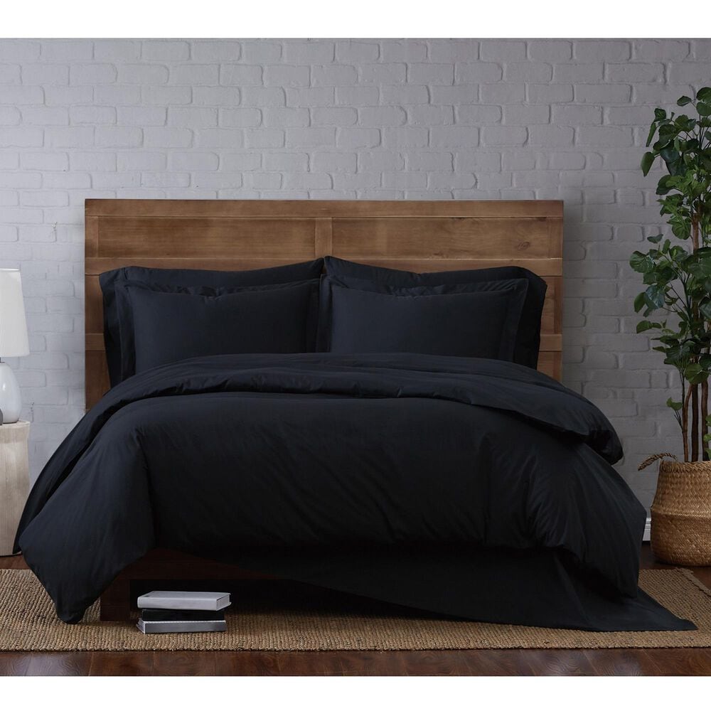 Pem America Brooklyn Loom Classic 3-Piece Full/Queen Duvet Set in Black, , large
