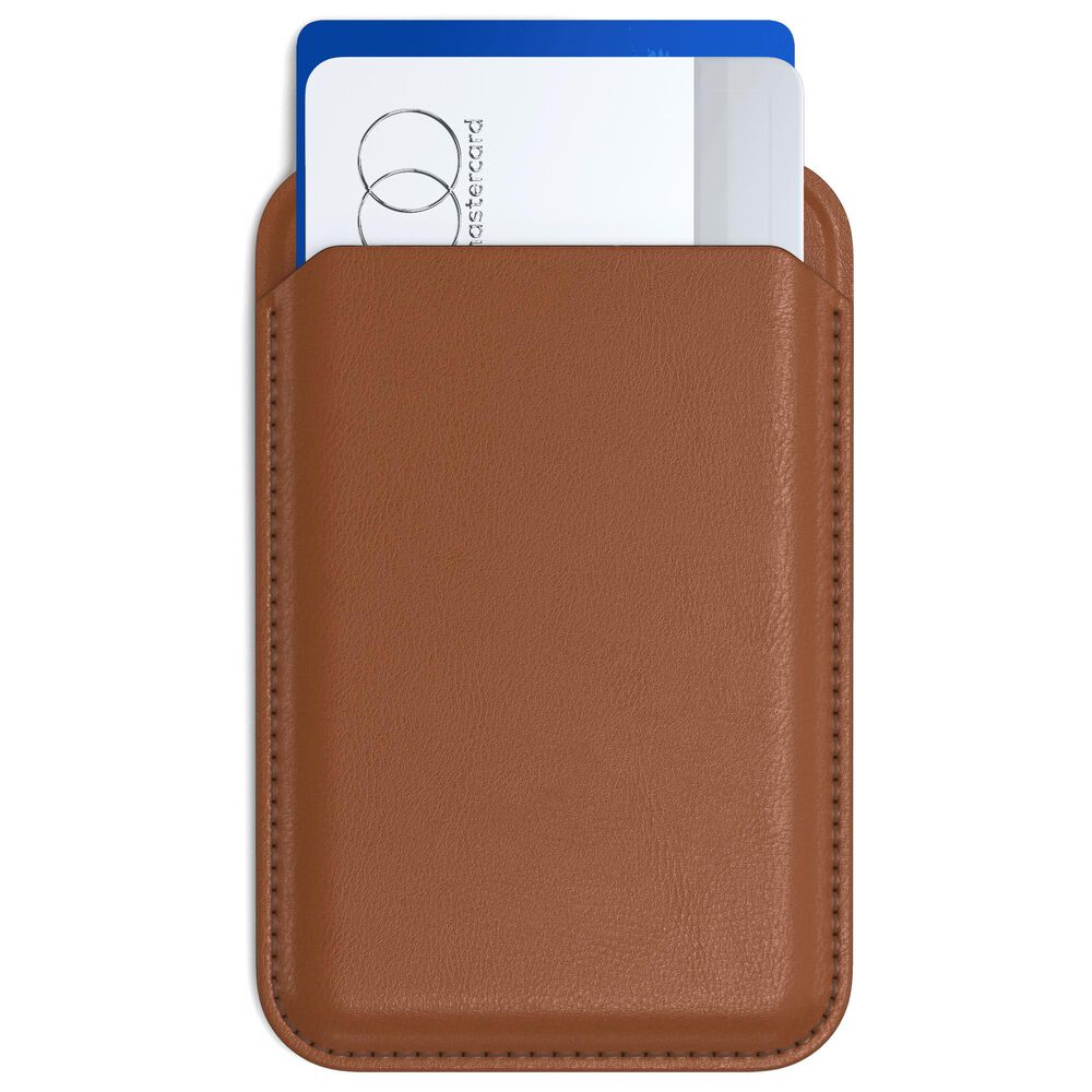 Satechi Vegan Leather Magnetic Wallet Stand in Brown, , large