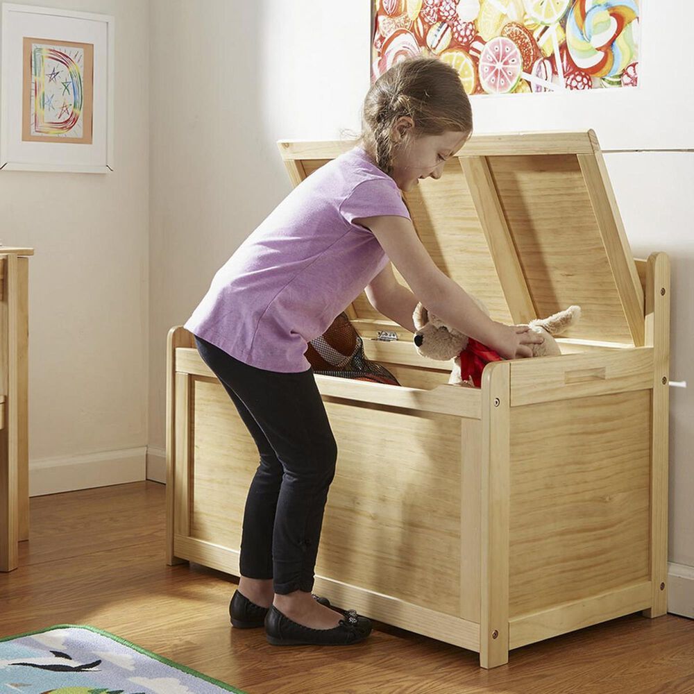 Melissa &amp; Doug Wooden Toy Chest in Honey, , large