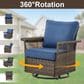 Sunwell Garden Patio Swivel Glider Chair in Navy (Set of 2), , large