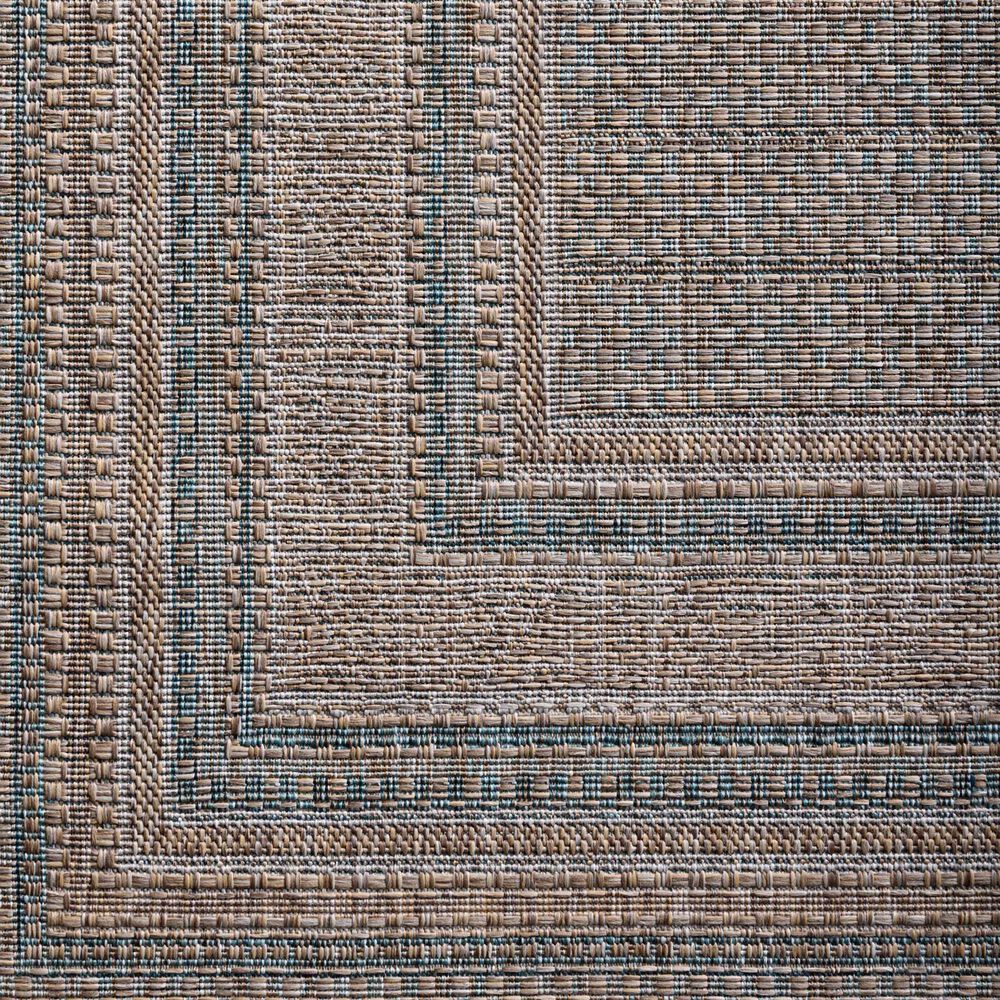Amber Lewis x Loloi Topanga 3&#39;11&quot; x 5&#39;11&quot; Natural and Teal Indoor/Outdoor Area Rug, , large